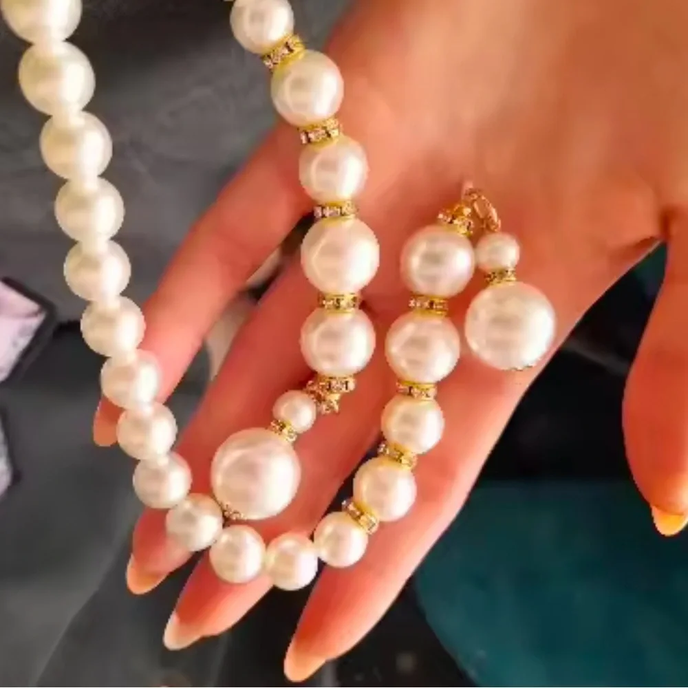 Pearl Waist Chain for Women Adjustable Pearl Belt 44”